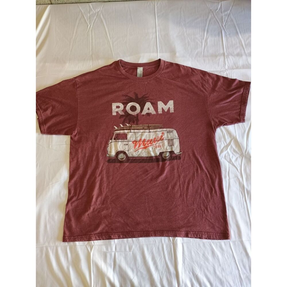 Duck Co Men's XL Red Roam Graphic Print Maui Hawaii Travel Crew Neck Tee